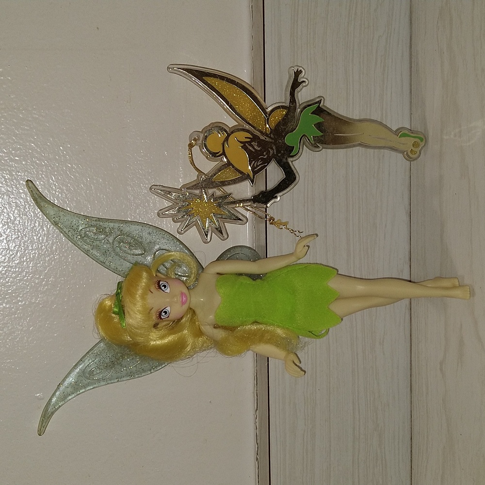 Walt Disney's Mattel Peter Pan Tinker Bell Barbie Doll & Christmas Tree Ornament